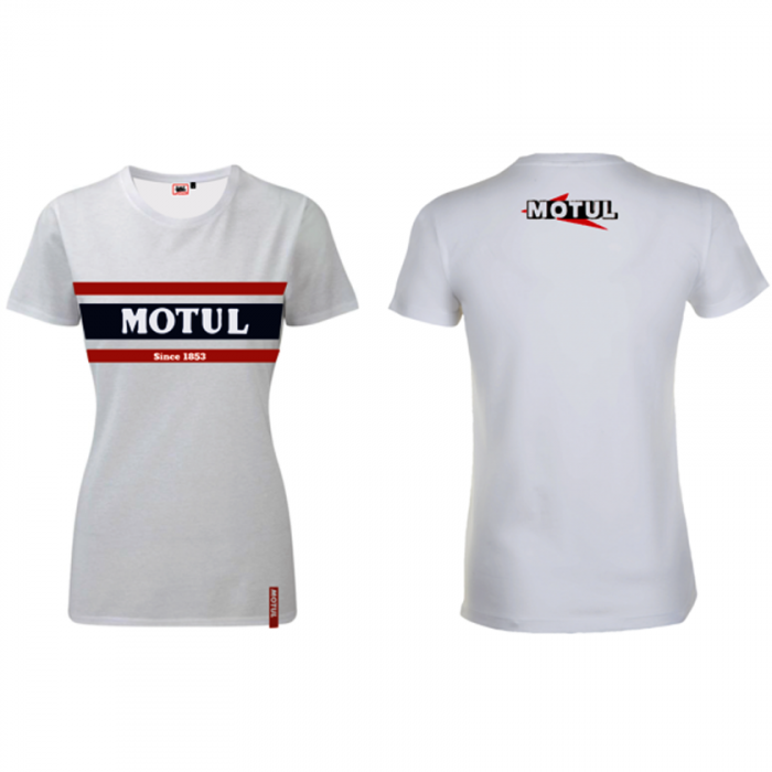 Motul White Stripe Classic T Shirts - Womens